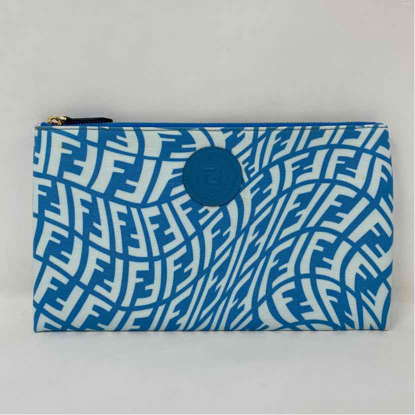 Pre-Owned Fendi Blue Canvas Designer Handbag