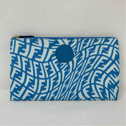 Pre-Owned Fendi Blue Canvas Designer Handbag