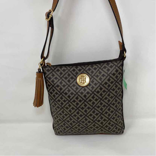 Pre-Owned Tommy Hilfiger Brown Coated Canvas Handbag