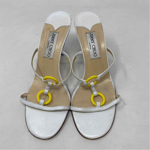 Pre-Owned Jimmy Choo White Leather Shoe Size 7.5 Designer Shoes