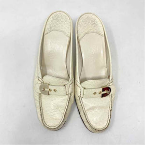 Pre-Owned Ferragamo White Leather Shoe Size 7 Designer Shoes