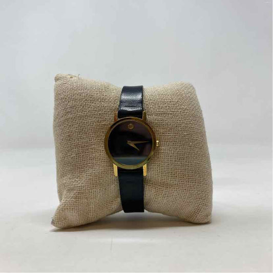 Pre-Owned Movado Black & Gold Metal Watch