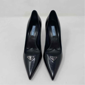 Pre-Owned Prada Black Leather Shoe Size 6 Designer Shoes
