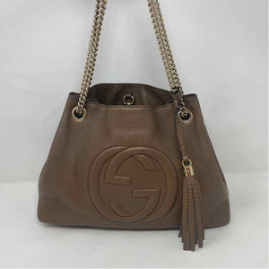 Pre-Owned Gucci Brown Leather Designer Handbag