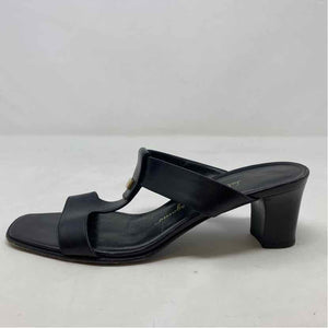 Pre-Owned Salvatore Ferragamo Black Leather Shoe Size 7.5 Designer Shoes