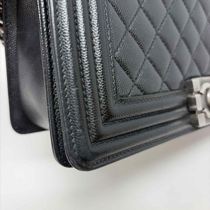 Pre-Owned Chanel Black Leather Designer Handbag