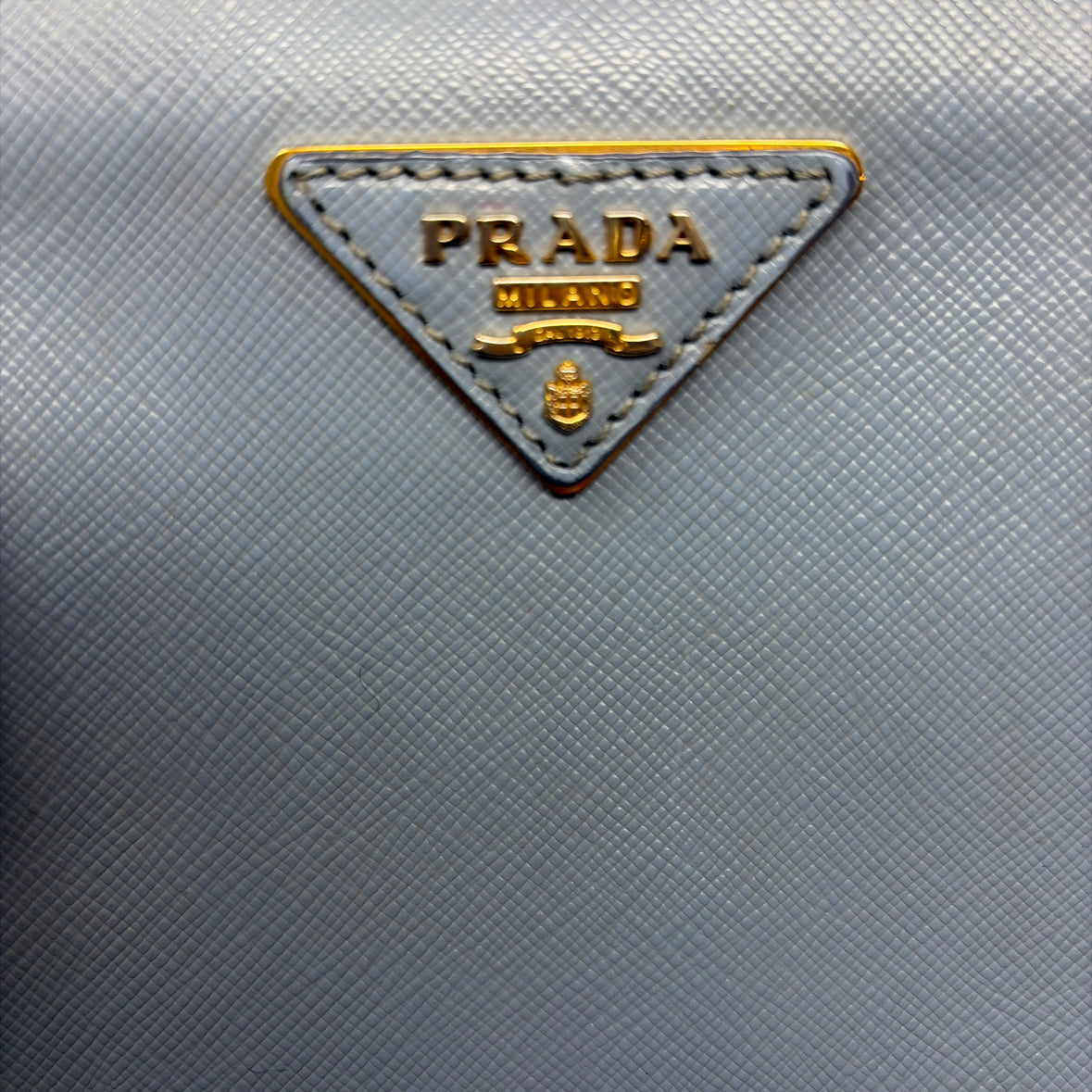 Pre-Owned Prada Light Blue Leather Designer Handbag