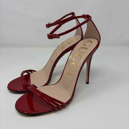 Pre-Owned Gucci Red Patent Shoe Size 7.5 Designer Shoes