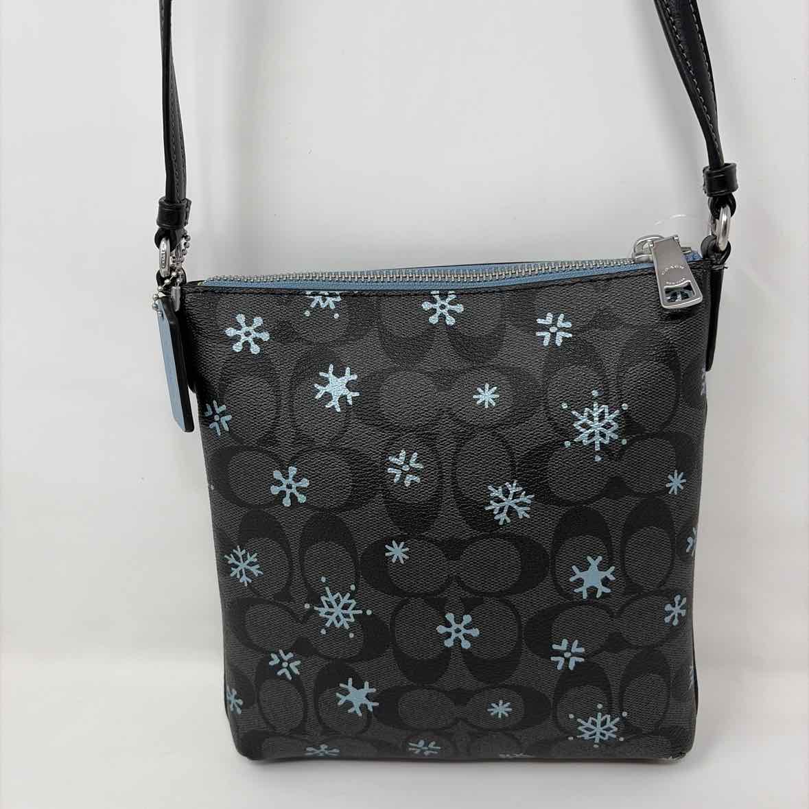 Pre-Owned Coach Black Print Coated Canvas Handbag