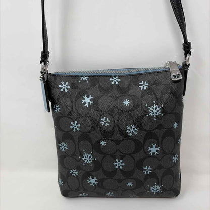 Pre-Owned Coach Black Print Coated Canvas Handbag