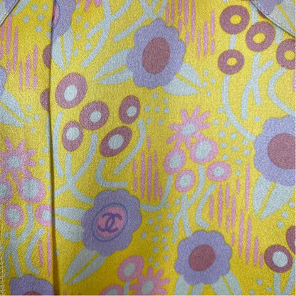 Pre-Owned Chanel Yellow Silk Women Size S Designer Clothes