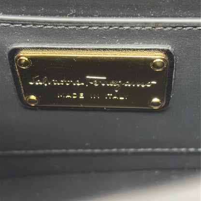 Pre-Owned Ferragamo Black Leather Designer Handbag