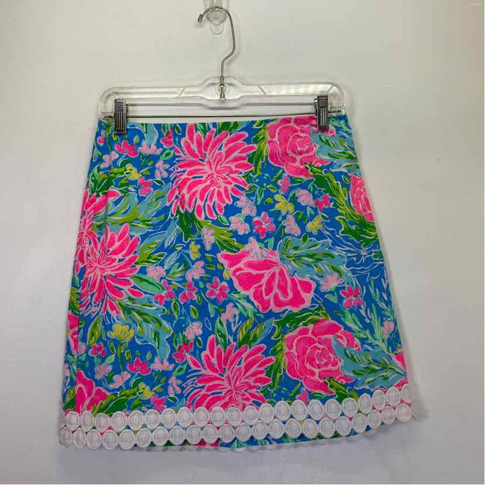 Pre-Owned Size 4/S Lilly Pulitzer pink floral Skirt