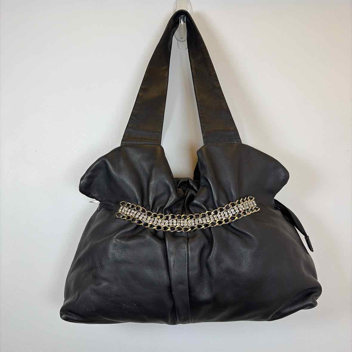 Pre-Owned Made in Italy Black Leather Handbag