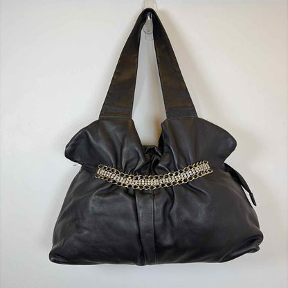 Pre-Owned Made in Italy Black Leather Handbag