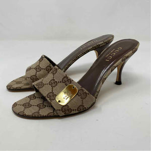 Pre-Owned Gucci Monogram Canvas Shoe Size 8 Designer Shoes