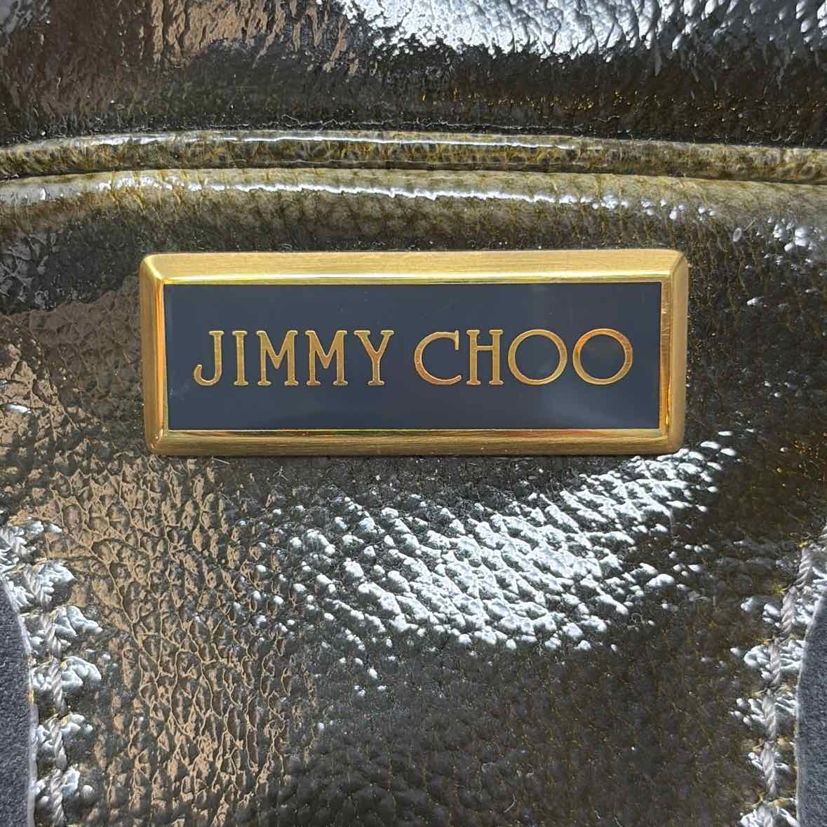 Pre-Owned Jimmy Choo Olive Patent Designer Handbag