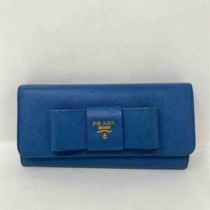 Pre-Owned Prada Blue Leather Designer Wallet