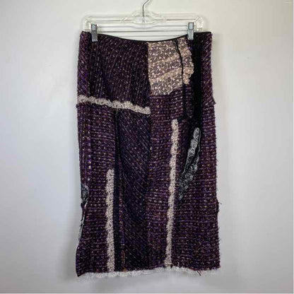 Pre-Owned Size 10/L Nina Ricci Purple Multi Skirt