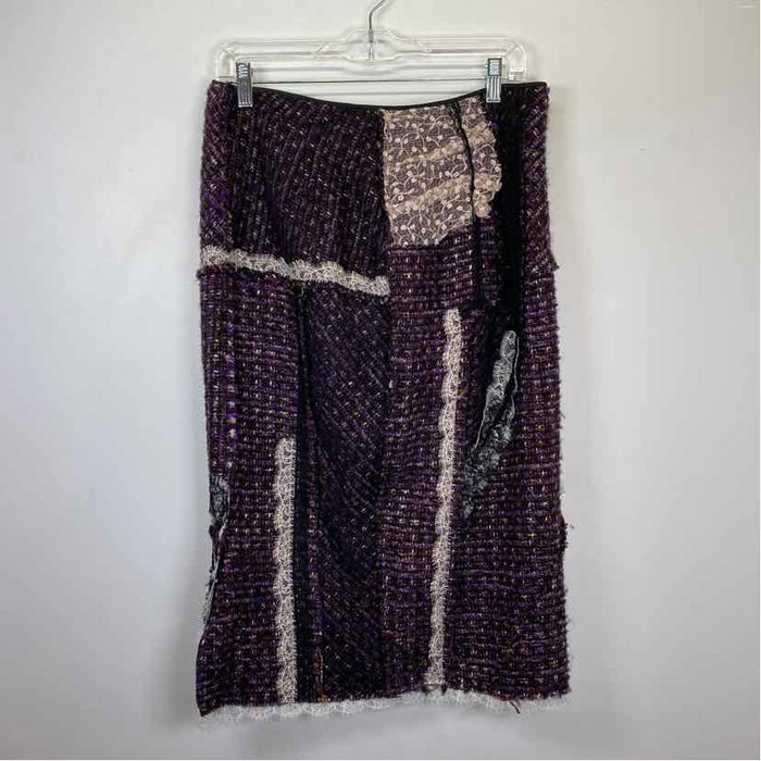 Pre-Owned Size 10/L Nina Ricci Purple Multi Skirt