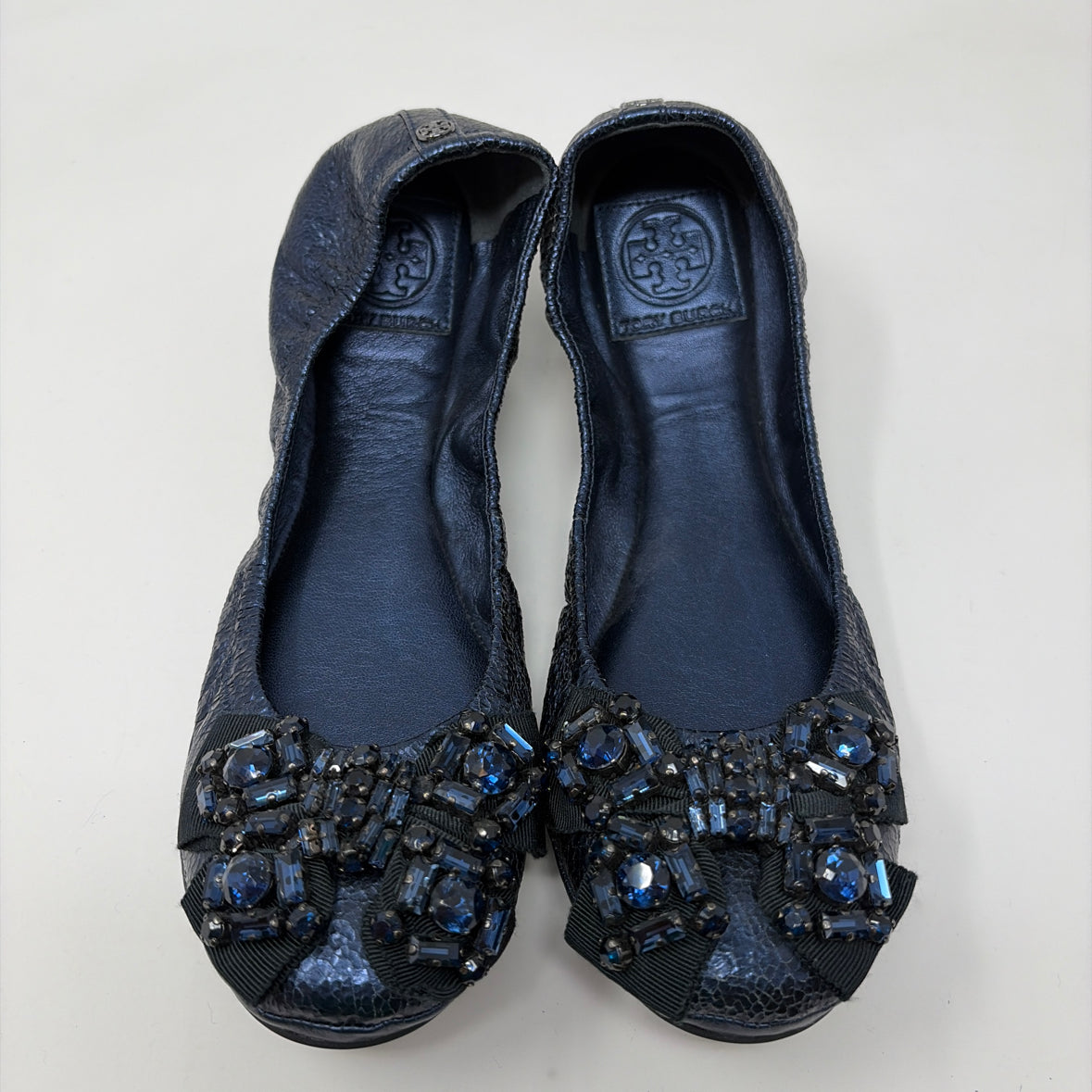 Pre-Owned Shoe Size 9 Tory Burch Navy Flats