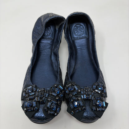 Pre-Owned Shoe Size 9 Tory Burch Navy Flats