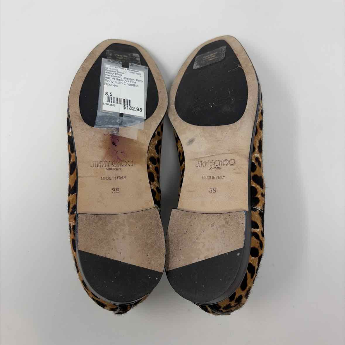 Pre-Owned Jimmy Choo Cheetah Pony Hair Shoe Size 8.5 Designer Shoes