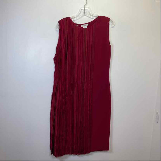 Pre-Owned Size 8/M Oscar de La Renta Crimson Casual Dress