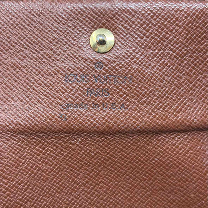 Pre-Owned Louis Vuitton Brown Coated Canvas Designer Wallet