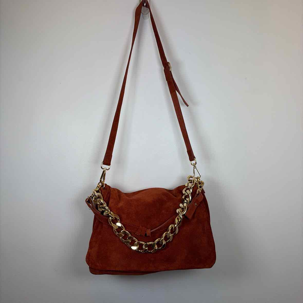 Pre-Owned Made in Italy Burnt Orange Leather Handbag