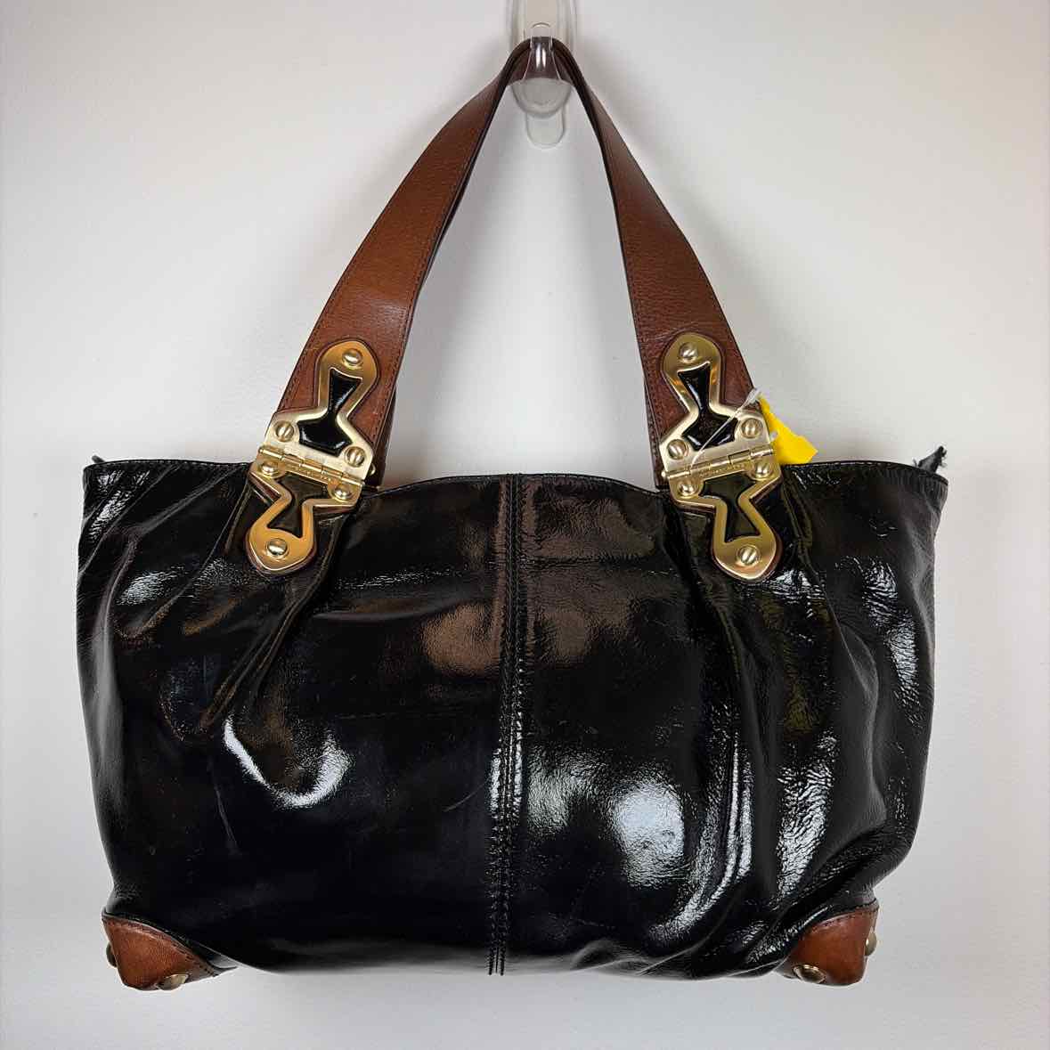 Pre-Owned Michael Kors Black/Brown Patent Handbag