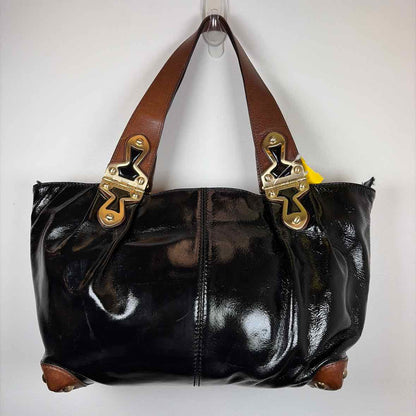 Pre-Owned Michael Kors Black/Brown Patent Handbag