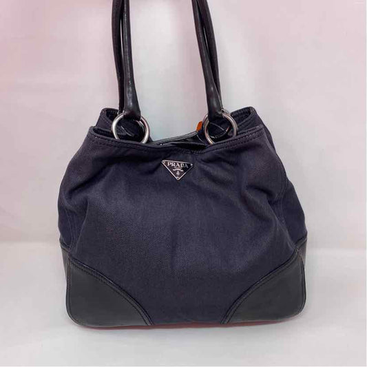 Pre-Owned Prada Black Denim Designer Handbag