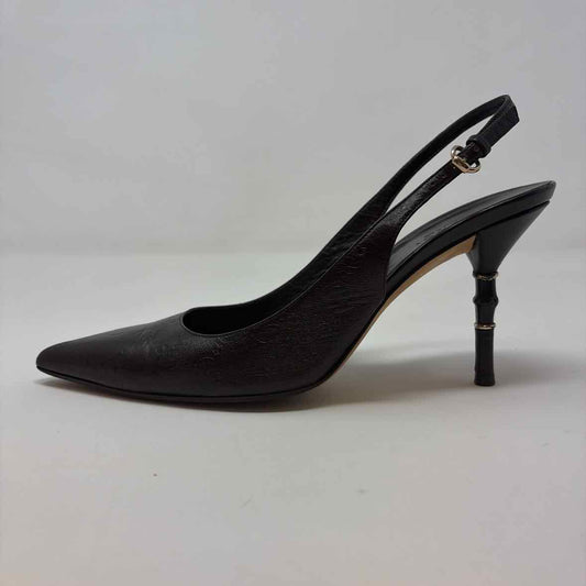 Pre-Owned Gucci Brown Leather Shoe Size 8 Designer Shoes