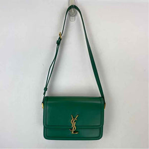 Pre-Owned Saint Laurent Green Leather Designer Handbag