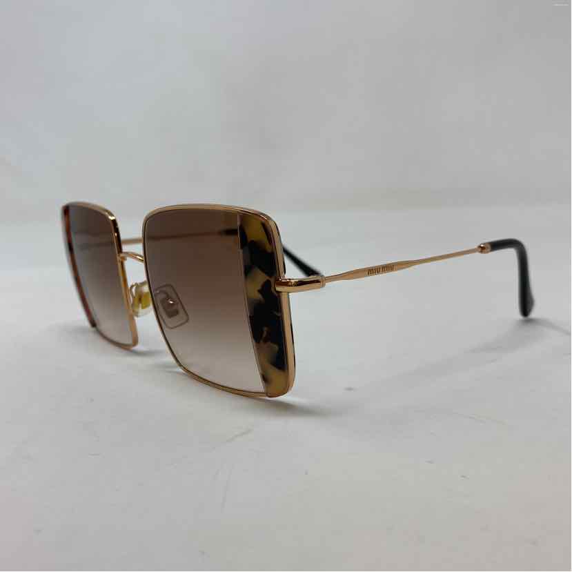 Pre-Owned Mui Mui Gold Metal Designer Sunglasses
