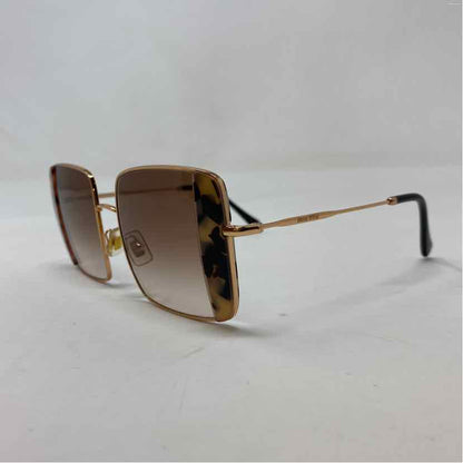Pre-Owned Mui Mui Gold Metal Designer Sunglasses