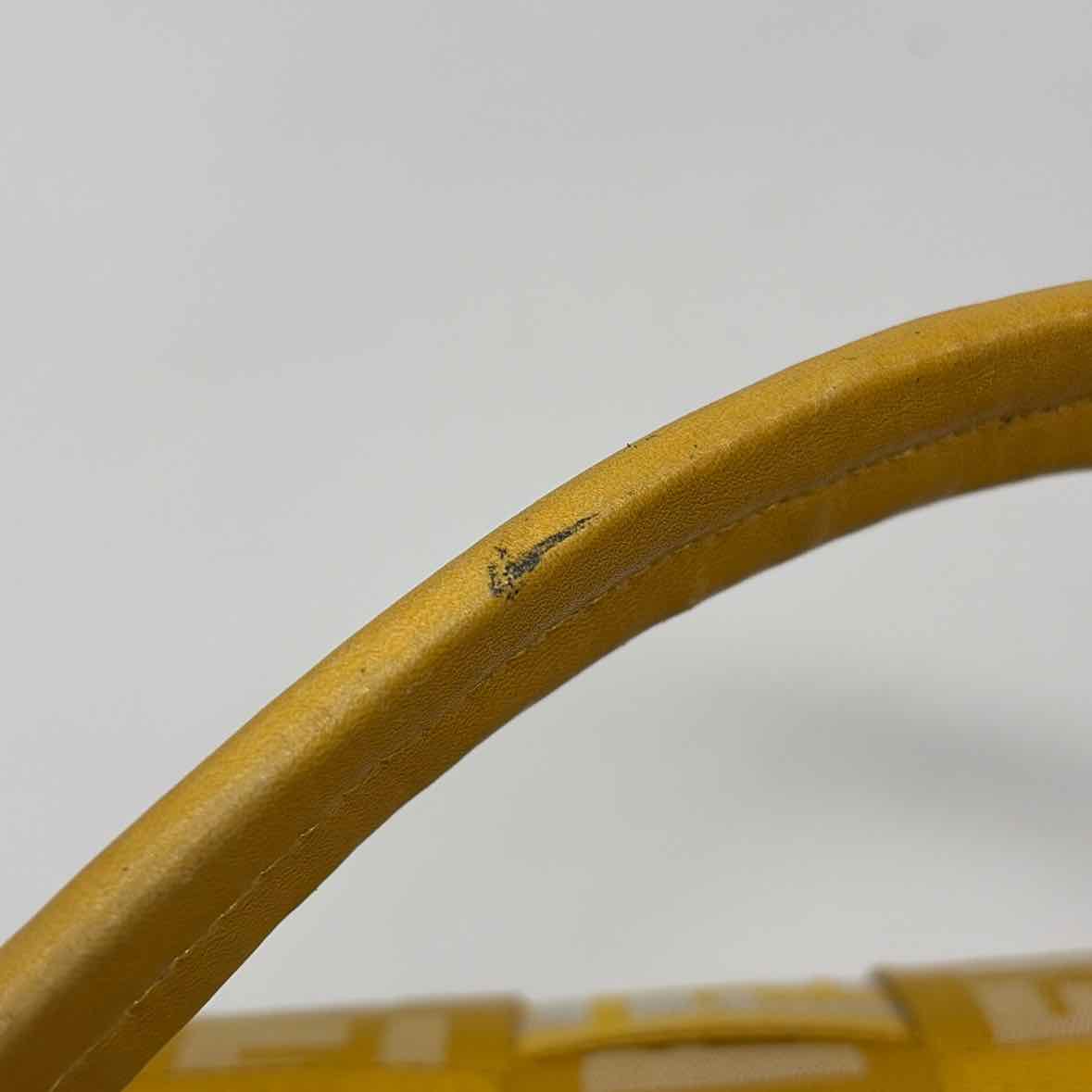 Pre-Owned Fendi Yellow Canvas Designer Handbag