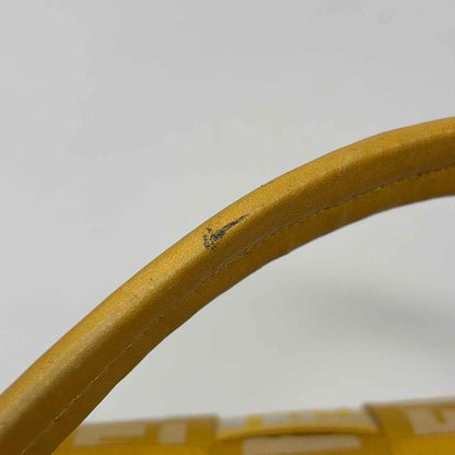 Pre-Owned Fendi Yellow Canvas Designer Handbag