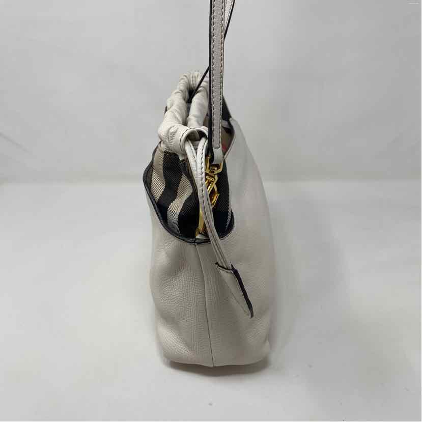 Pre-Owned Burberry White Leather Designer Handbag
