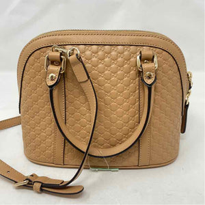 Pre-Owned Gucci Tan Leather Designer Handbag