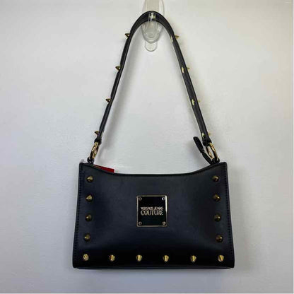 Pre-Owned Versace Jeans Coutre Black & Gold Leather Handbag