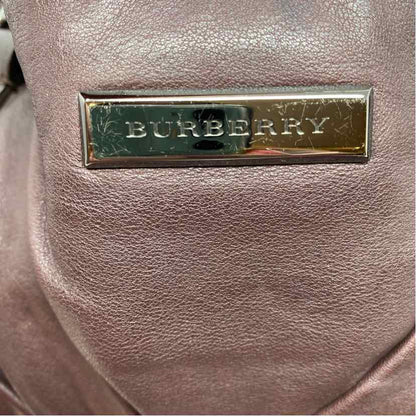 Pre-Owned Burberry Plum Leather Designer Handbag