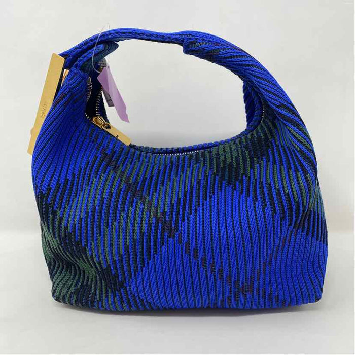Pre-Owned Burberry Blue Knit Designer Handbag