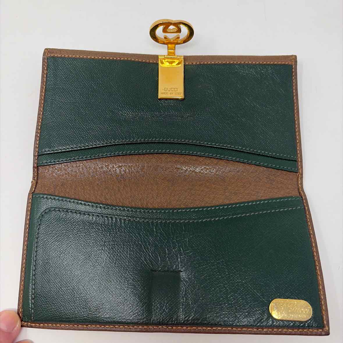 Pre-Owned Gucci Brown Leather Designer Wallet