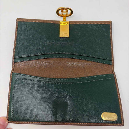 Pre-Owned Gucci Brown Leather Designer Wallet