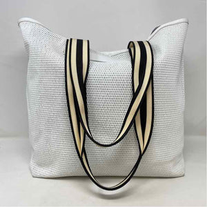 Pre-Owned Aqua White Polyester Handbag