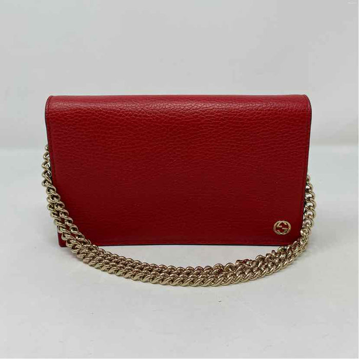 Pre-Owned Gucci Red Leather Designer Handbag