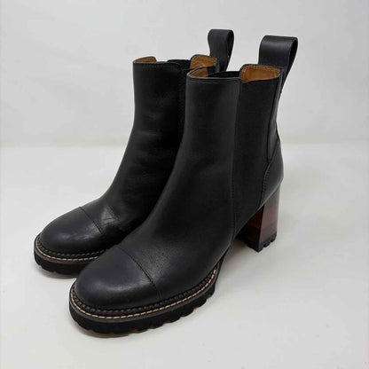 Pre-Owned Shoe Size 9.5 See by Chloe Black Booties