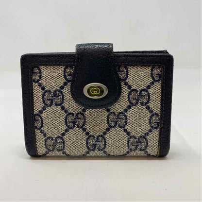 Pre-Owned Gucci Navy Canvas Designer Wallet
